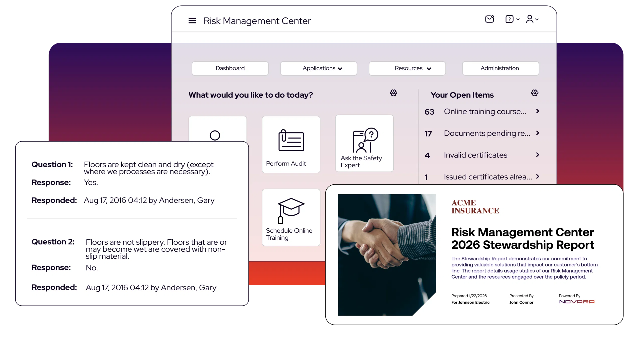 Risk Management Center software preview